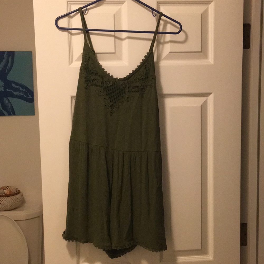Army green romper